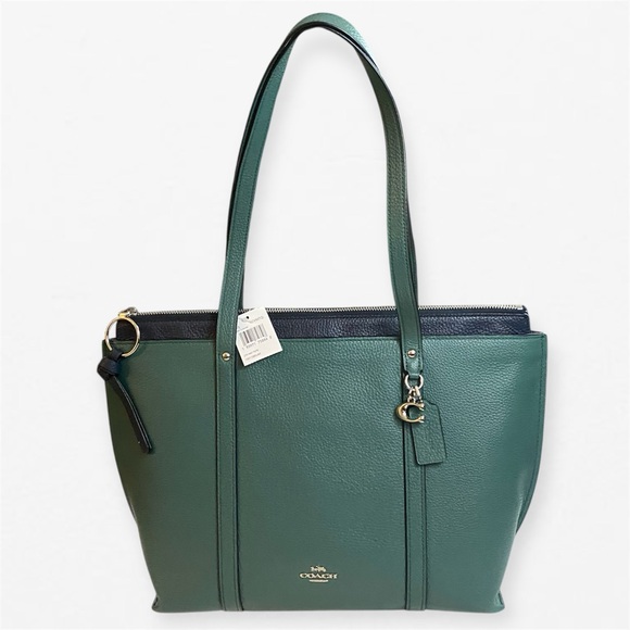 Coach Handbags - May Tote COACH 1573 SV/DARK TURQUOISE Refined pebble leather